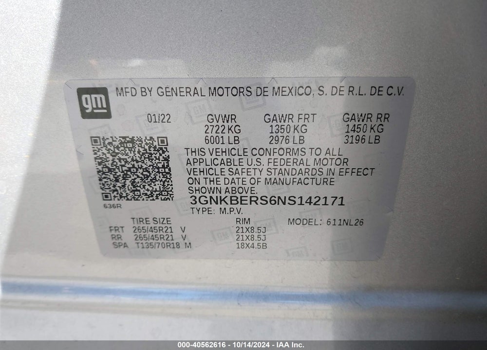 2022 CHEVROLET BLAZER FWD RS VIN: 3GNKBERS6NS142171