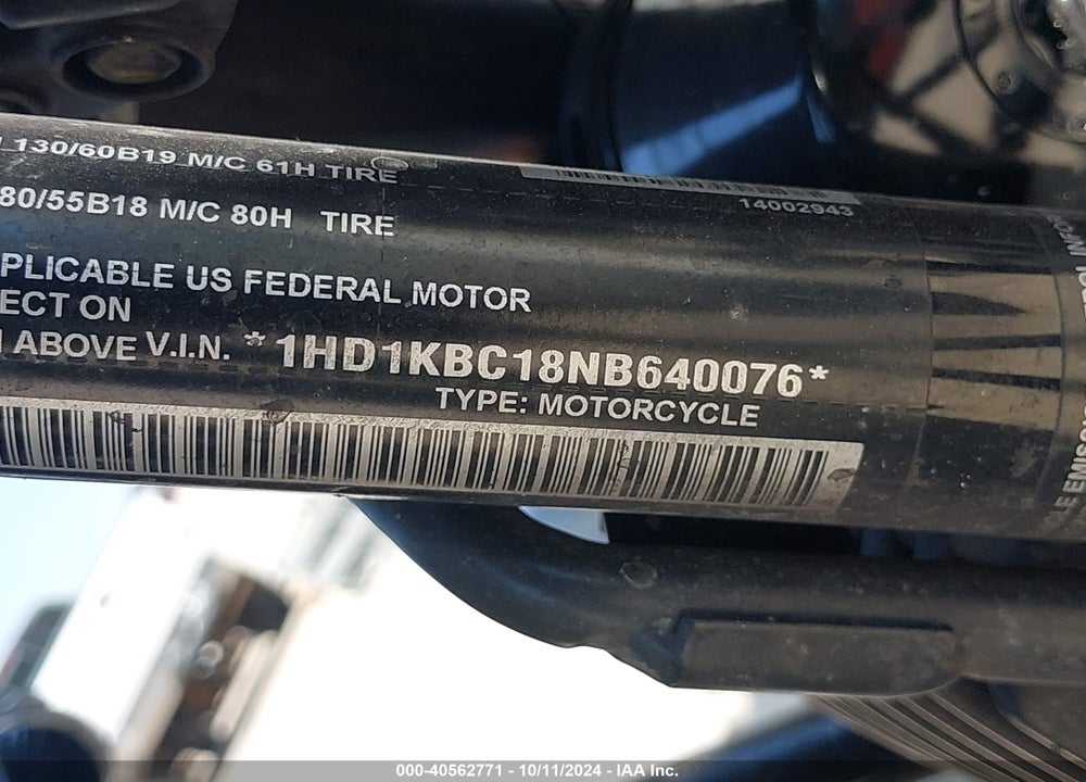 2022 HARLEY-DAVIDSON FLHX VIN: 1HD1KBC18NB640076