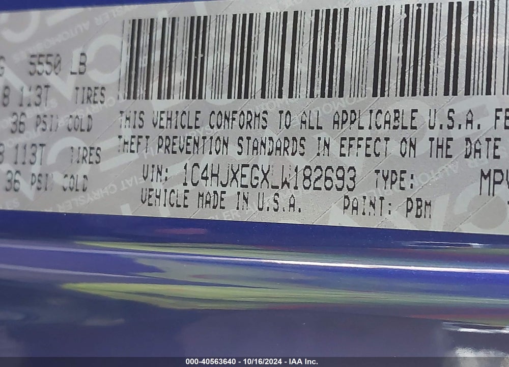2020 JEEP WRANGLER UNLIMITED SAHARA 4X4 VIN: 1C4HJXEGXLW182693