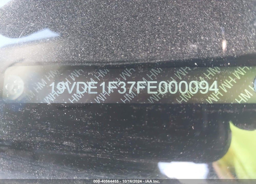 2015 ACURA ILX 2.0L VIN: 19VDE1F37FE000094