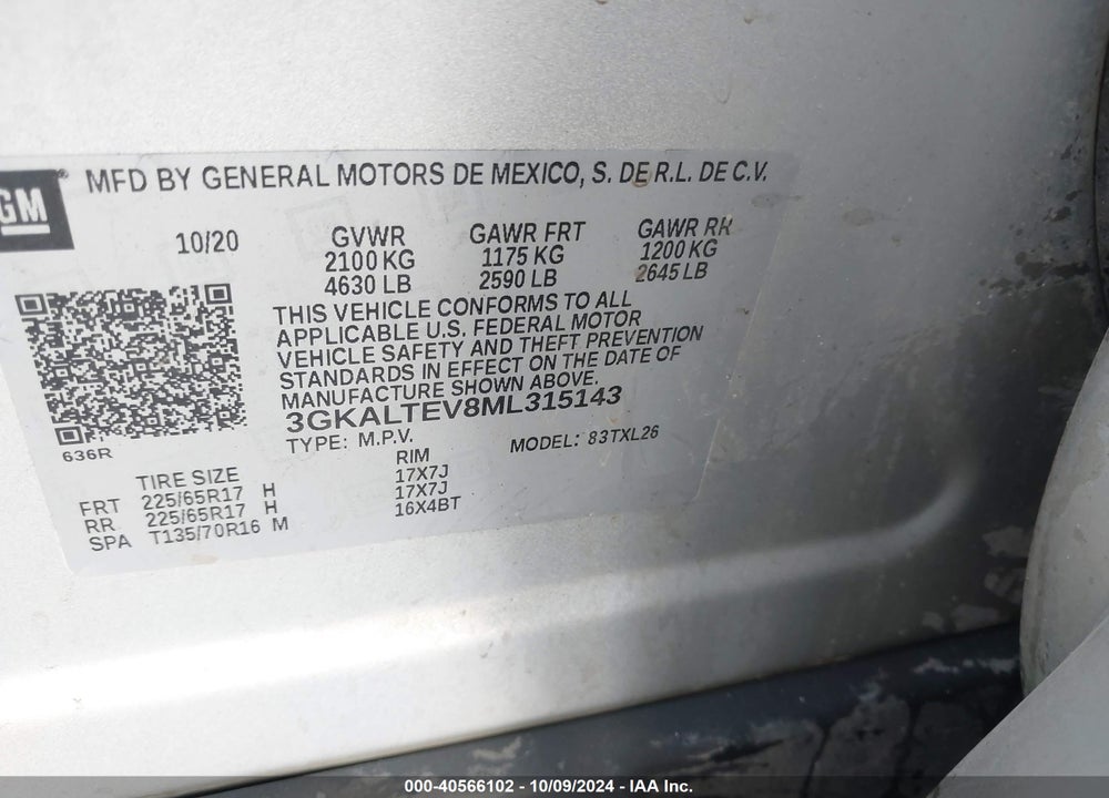 2021 GMC TERRAIN AWD SLE VIN: 3GKALTEV8ML315143