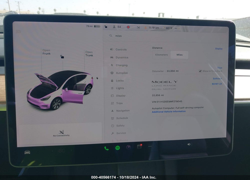 2021 TESLA MODEL Y LONG RANGE DUAL MOTOR ALL-WHEEL DRIVE VIN: 5YJYGDEE9MF279045