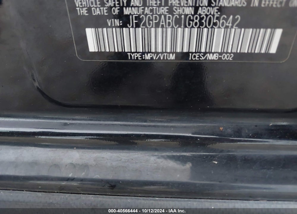 2016 SUBARU CROSSTREK 2.0I PREMIUM VIN: JF2GPABC1G8305642