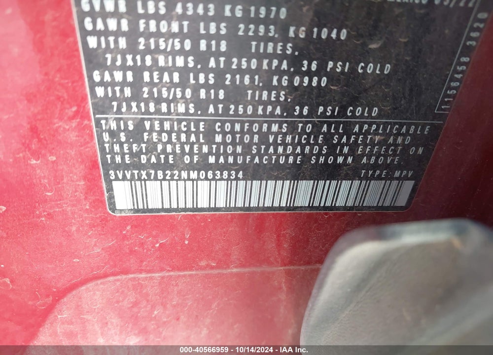 2022 VOLKSWAGEN TAOS 1.5T SE VIN: 3VVTX7B22NM063834