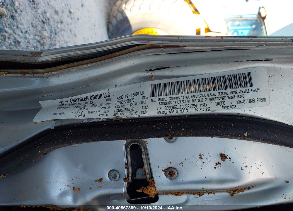 2013 RAM 2500 TRADESMAN VIN: 3C6UR5CL1DG521294