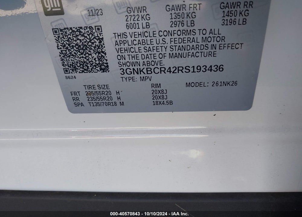 2024 CHEVROLET BLAZER FWD 2LT VIN: 3GNKBCR42RS193436