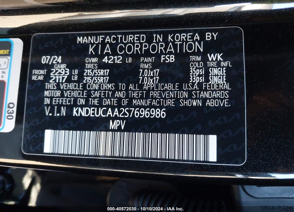 2025 KIA SELTOS S VIN: KNDEUCAA2S7696986