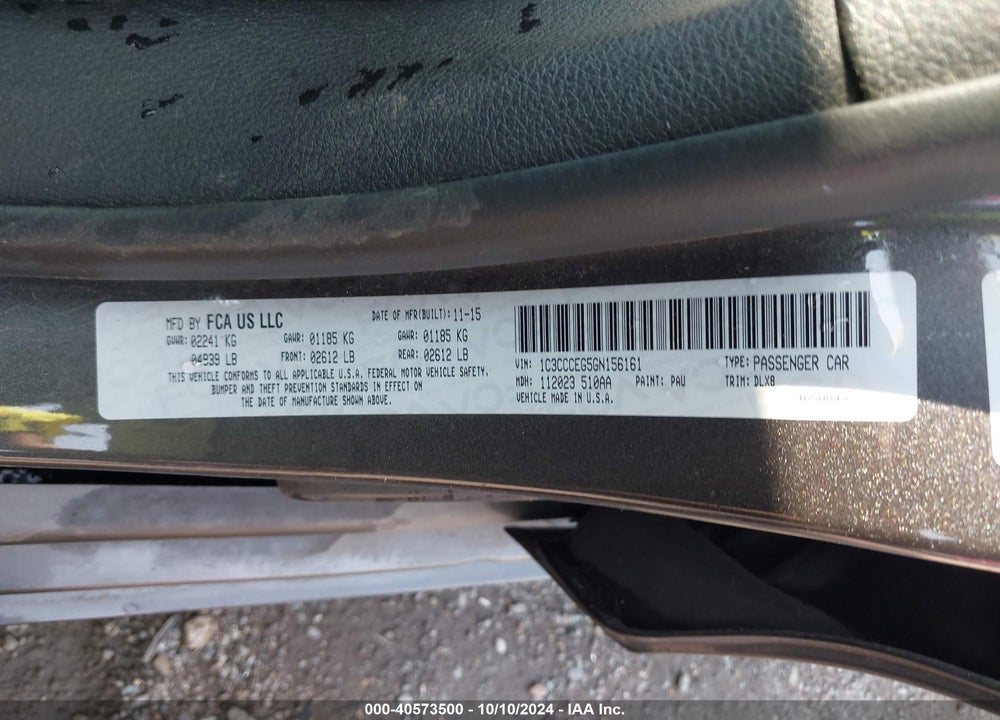 2016 CHRYSLER 200 C VIN: 1C3CCCEG5GN156161