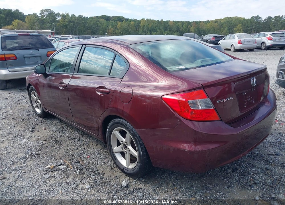 2012 HONDA CIVIC LX VIN: 2HGFB2F5XCH544915