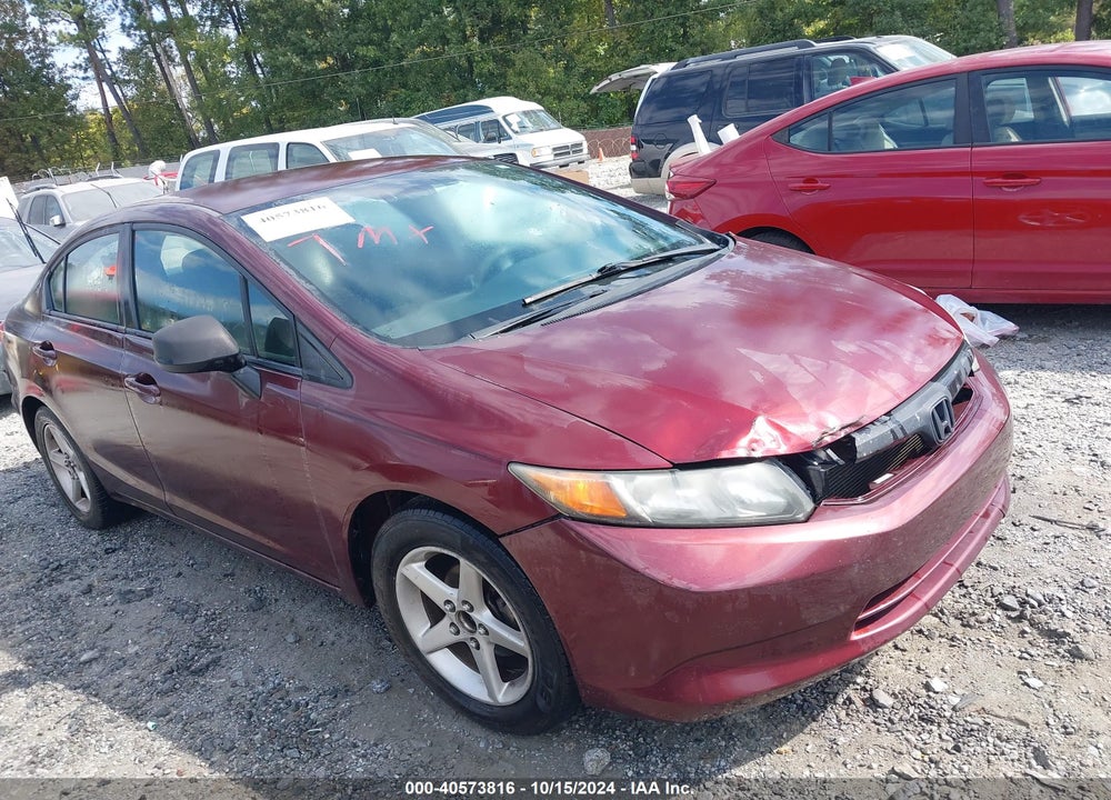 2012 HONDA CIVIC LX VIN: 2HGFB2F5XCH544915