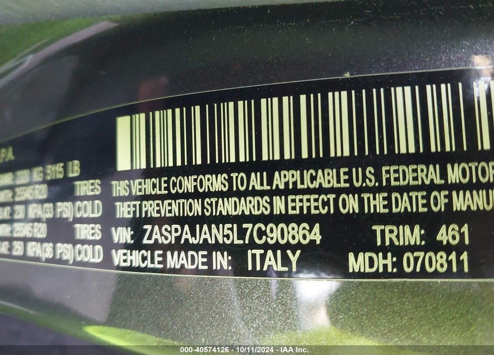 2020 ALFA ROMEO STELVIO SPORT RWD VIN: ZASPAJAN5L7C90864