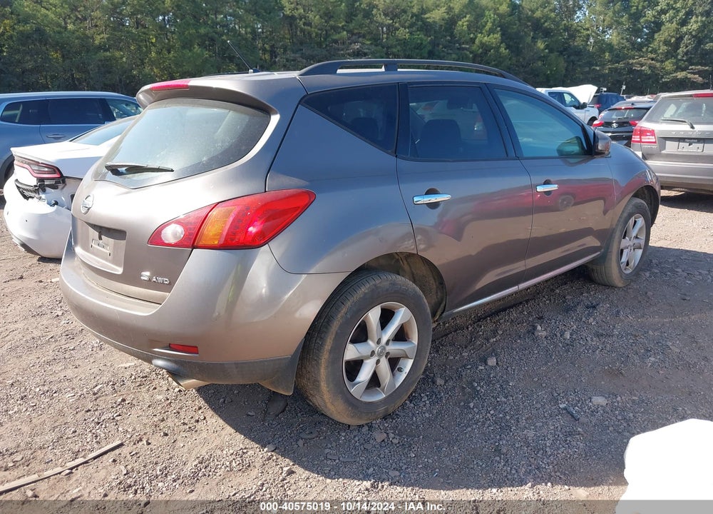 2009 NISSAN MURANO S VIN: JN8AZ18W99W201256