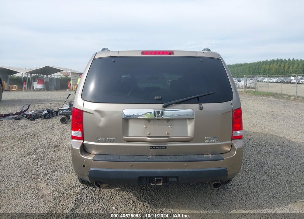 2010 HONDA PILOT TOURING VIN: 5FNYF4H93AB010942