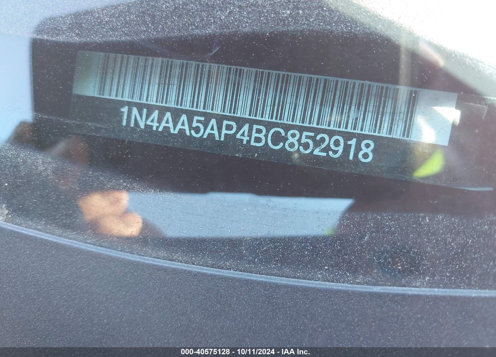 2011 NISSAN MAXIMA 3.5 SV VIN: 1N4AA5AP4BC852918