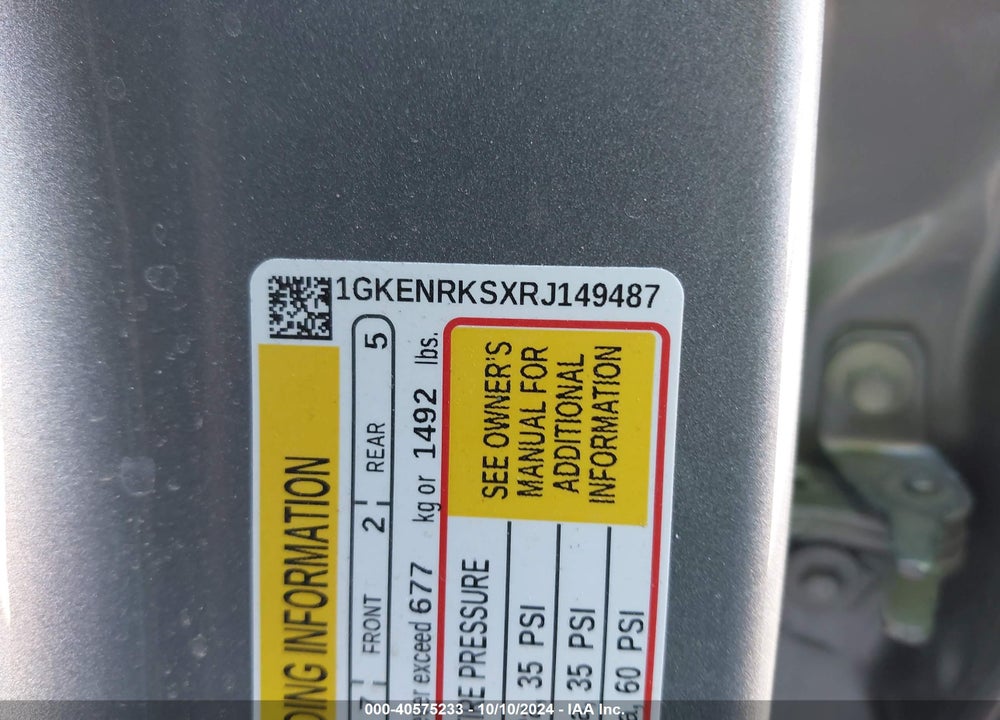2024 GMC ACADIA AWD DENALI VIN: 1GKENRKSXRJ149487