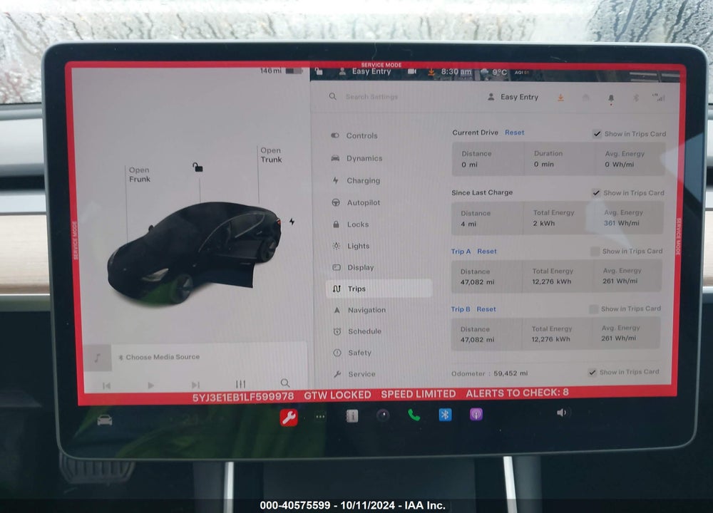 2020 TESLA MODEL 3 LONG RANGE DUAL MOTOR ALL-WHEEL DRIVE VIN: 5YJ3E1EB1LF599978