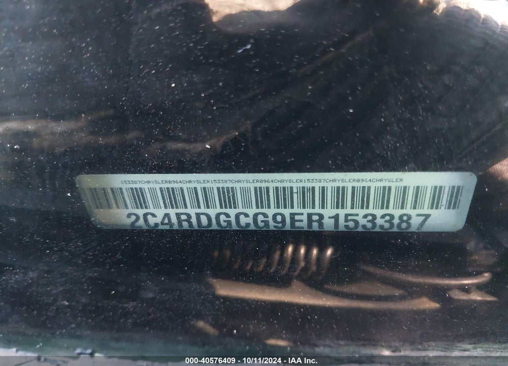 2014 DODGE GRAND CARAVAN SXT VIN: 2C4RDGCG9ER153387