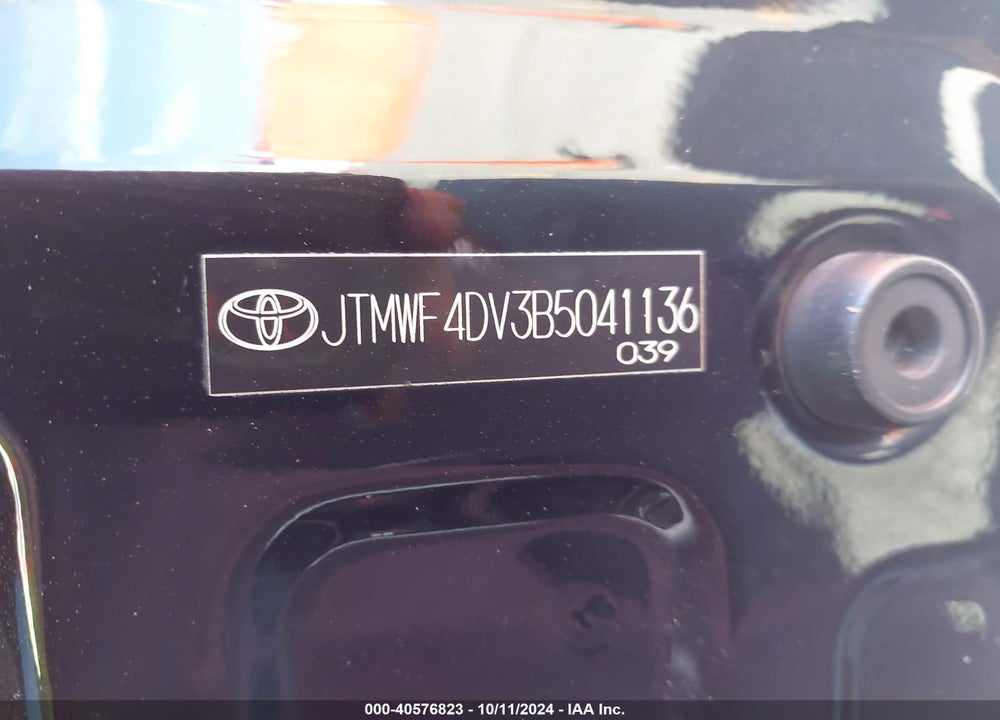 2011 TOYOTA RAV4 SPORT VIN: JTMWF4DV3B5041136