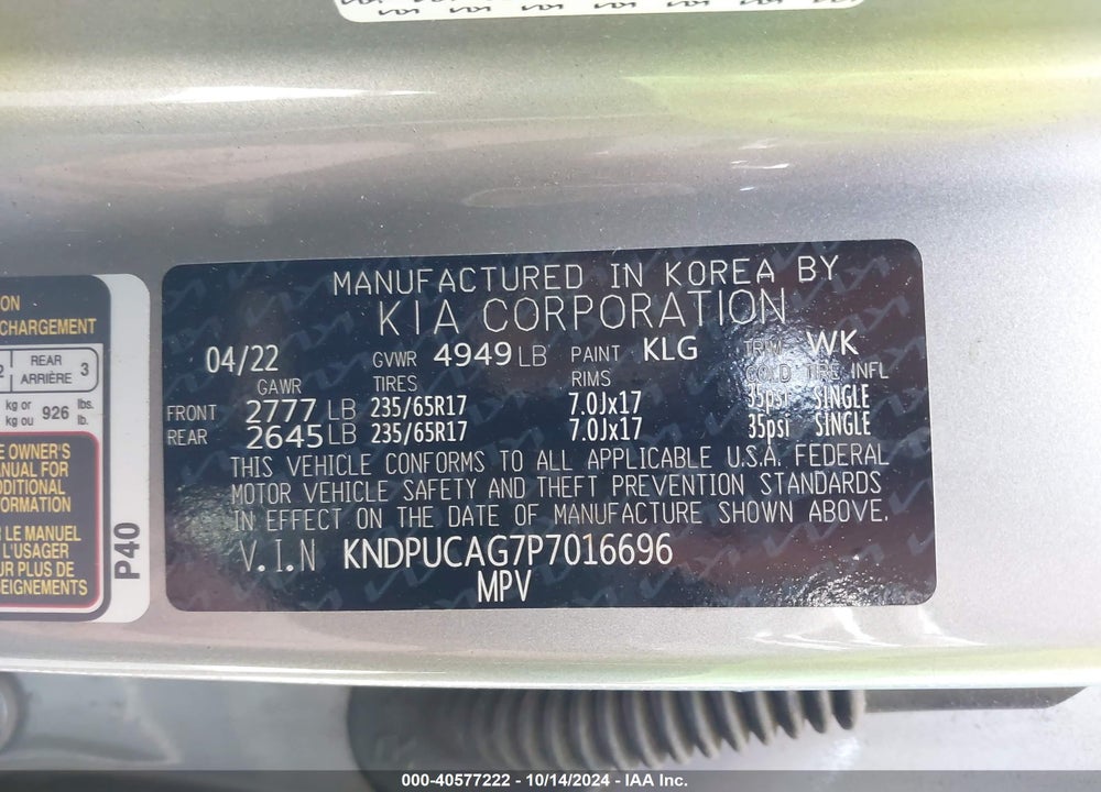 2023 KIA SPORTAGE HYBRID VIN: KNDPUCAG7P7016696