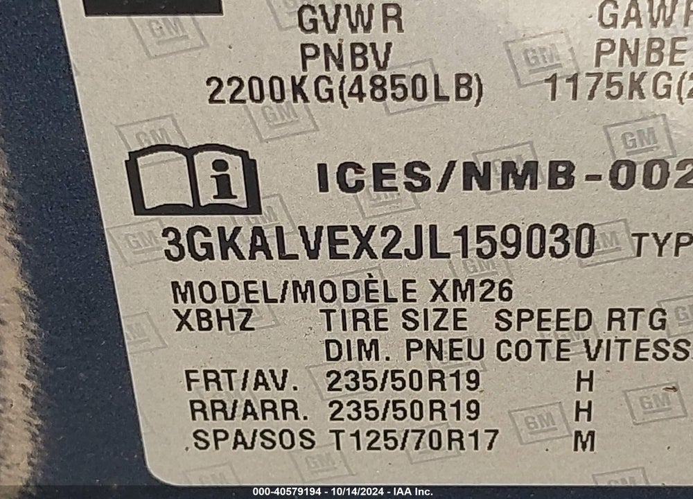 2018 GMC TERRAIN SLT VIN: 3GKALVEX2JL159030