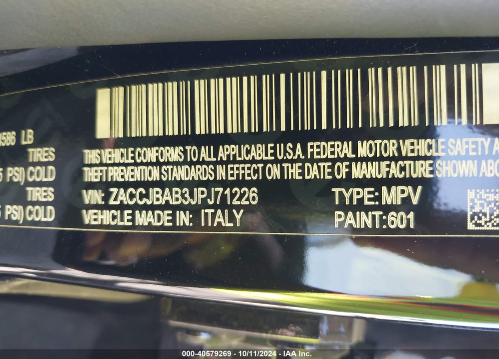 2018 JEEP RENEGADE SPORT 4X4 VIN: ZACCJBAB3JPJ71226