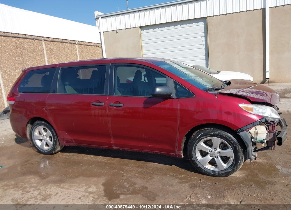 2013 TOYOTA SIENNA L V6 7 PASSENGER VIN: 5TDZK3DC2DS348621