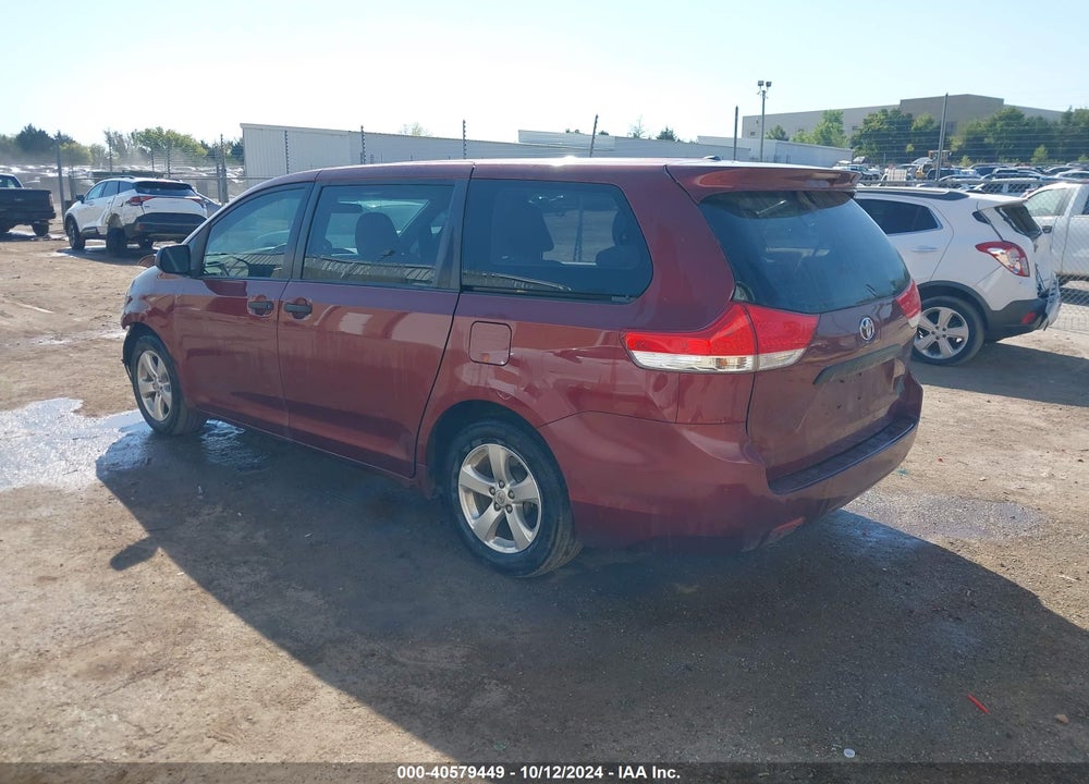 2013 TOYOTA SIENNA L V6 7 PASSENGER VIN: 5TDZK3DC2DS348621