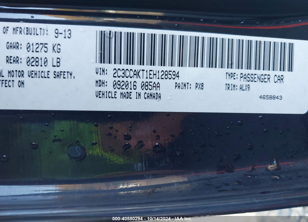2014 CHRYSLER 300C AWD VIN: 2C3CCAKT1EH128594