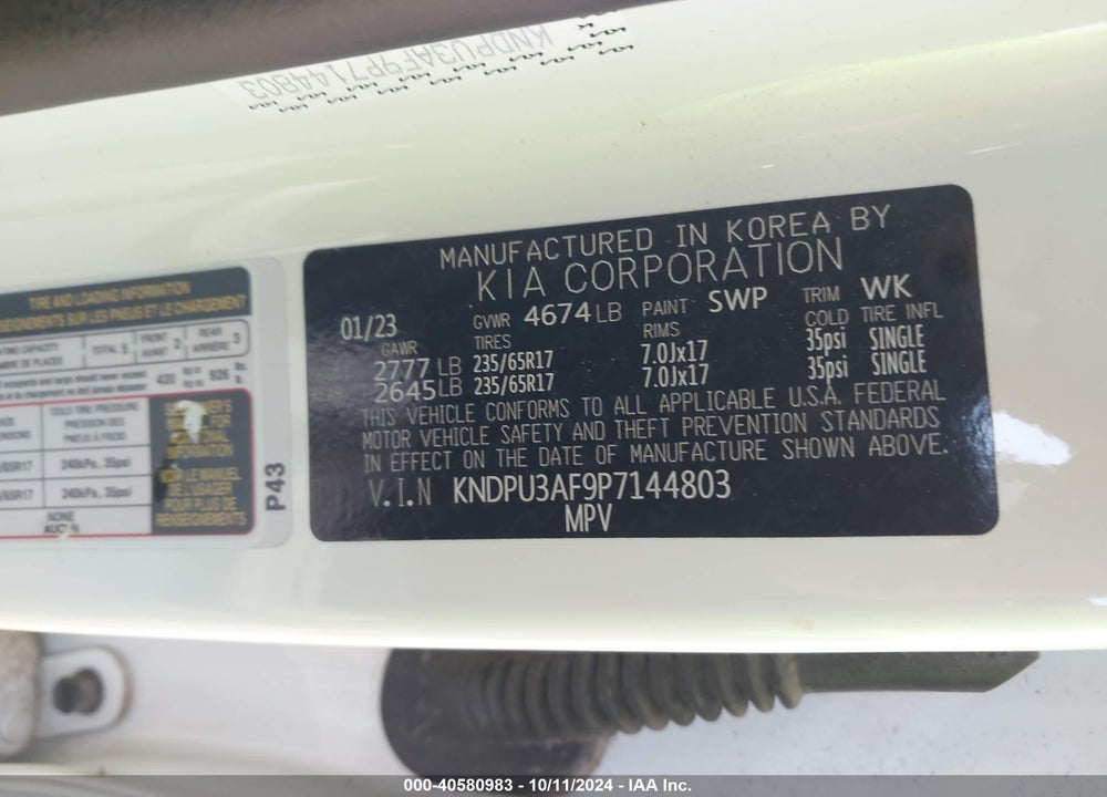 2023 KIA SPORTAGE LX VIN: KNDPU3AF9P7144803
