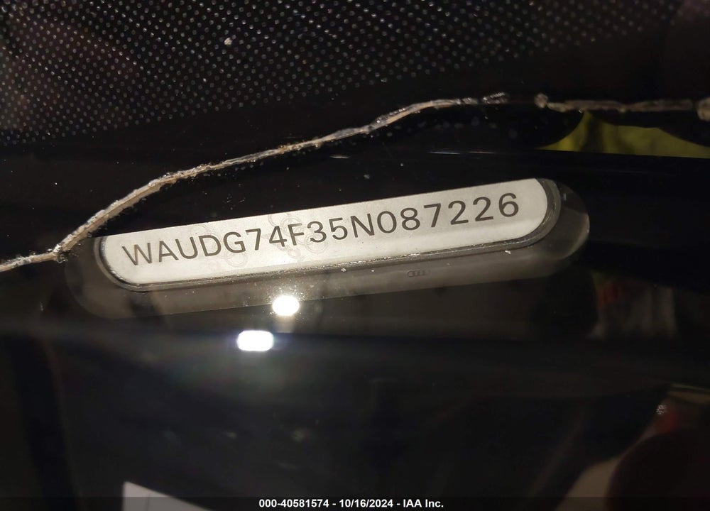 2005 AUDI A6 3.2 VIN: WAUDG74F35N087226