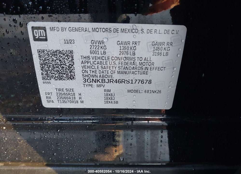 2024 CHEVROLET BLAZER AWD 3LT VIN: 3GNKBJR46RS177678