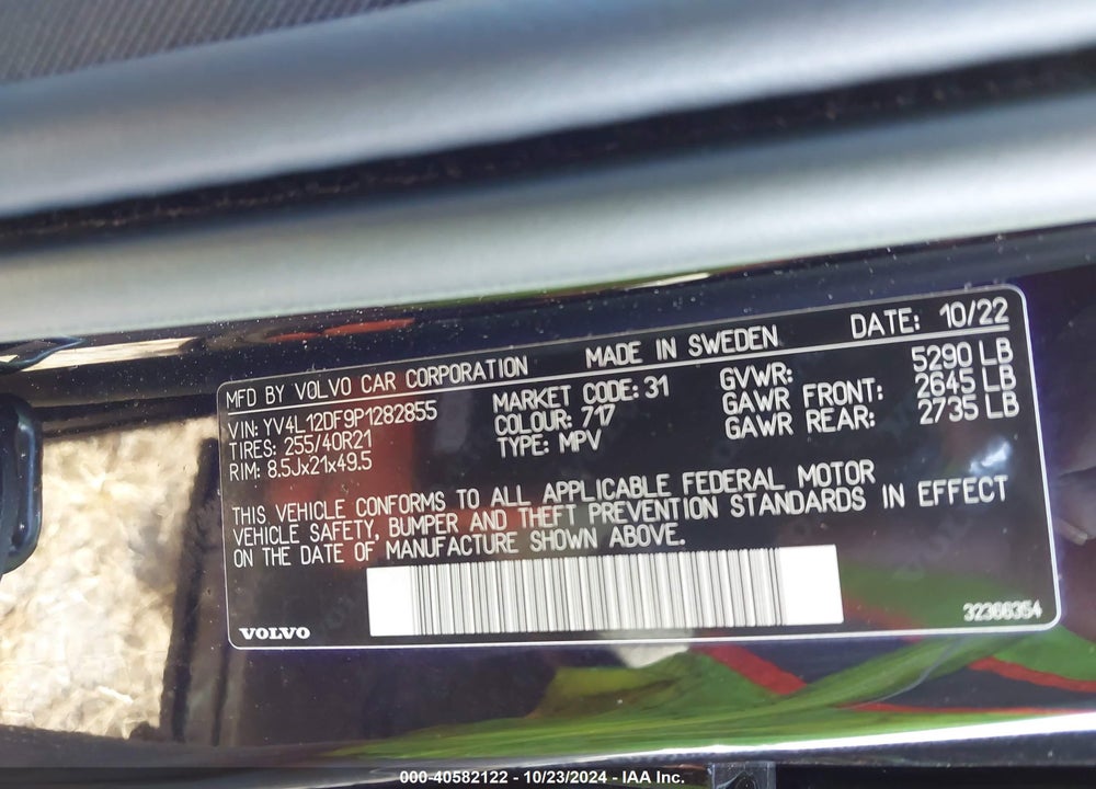 2023 VOLVO XC60 B5 ULTIMATE BRIGHT THEME VIN: YV4L12DF9P1282855
