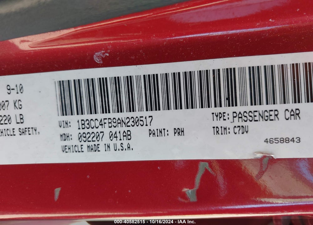 2010 DODGE AVENGER SXT VIN: 1B3CC4FB9AN230517