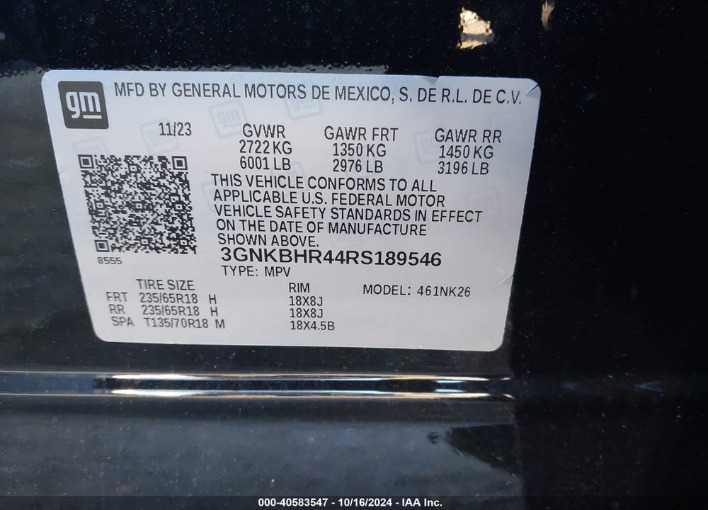 2024 CHEVROLET BLAZER AWD 2LT VIN: 3GNKBHR44RS189546