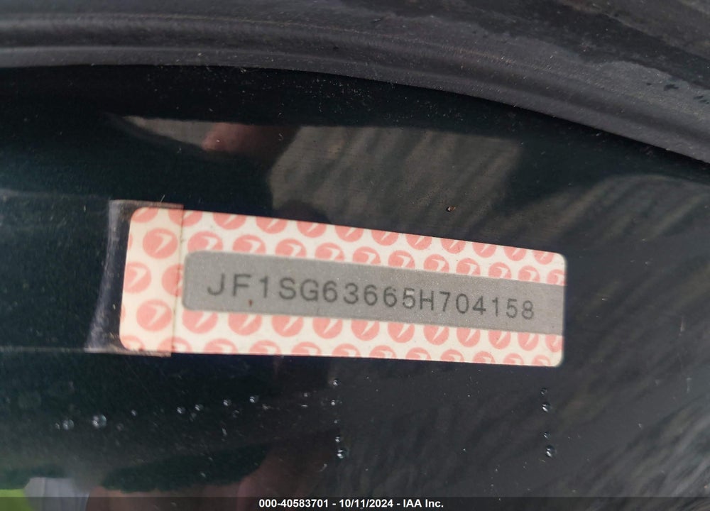2005 SUBARU FORESTER 2.5X VIN: JF1SG63665H704158