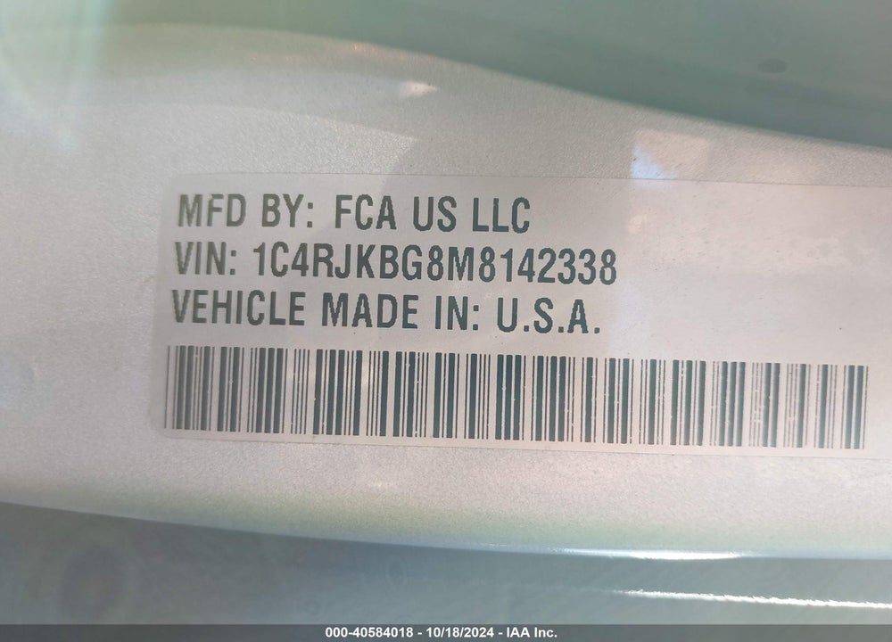 2021 JEEP GRAND CHEROKEE L LIMITED 4X4 VIN: 1C4RJKBG8M8142338
