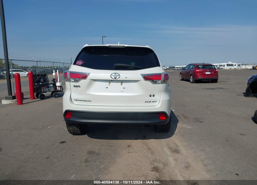 2016 TOYOTA HIGHLANDER XLE V6 VIN: 5TDJKRFH5GS300527