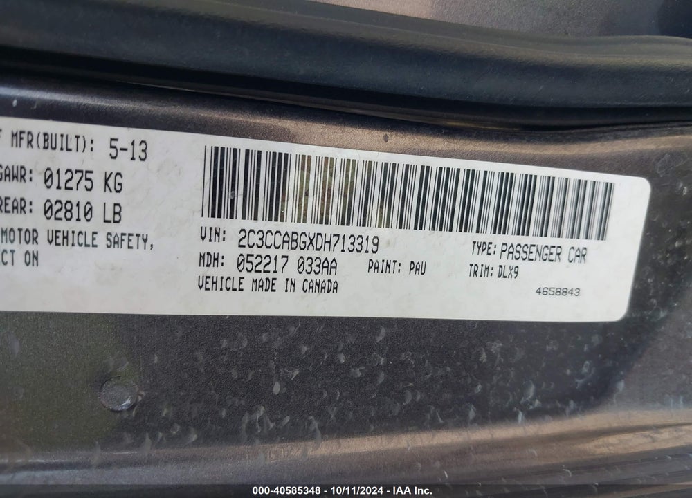 2013 CHRYSLER 300 300S VIN: 2C3CCABGXDH713319