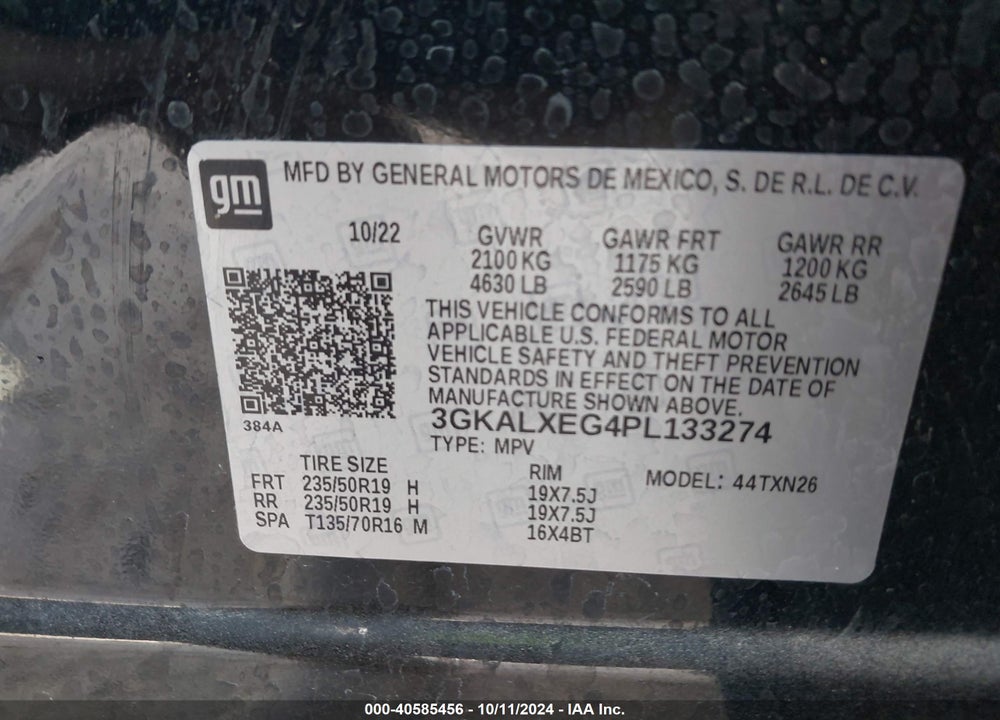 2023 GMC TERRAIN AWD DENALI VIN: 3GKALXEG4PL133274