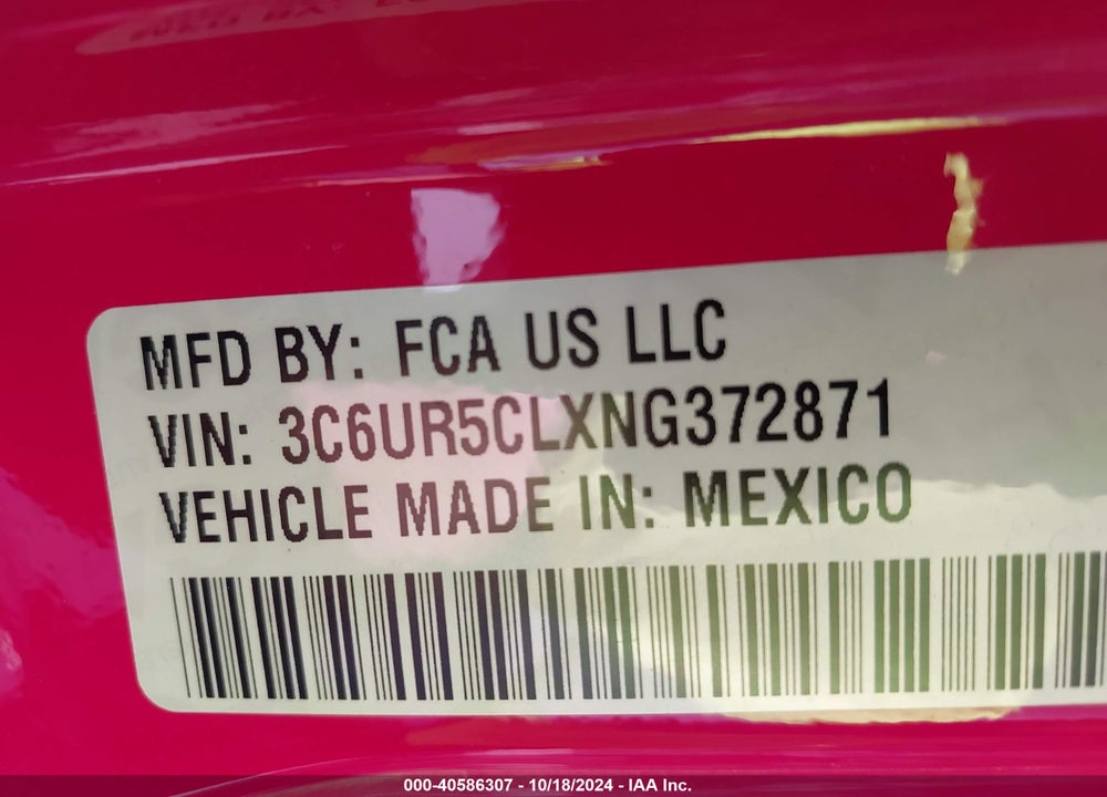 2022 RAM 2500 TRADESMAN 4X4 6'4 BOX VIN: 3C6UR5CLXNG372871