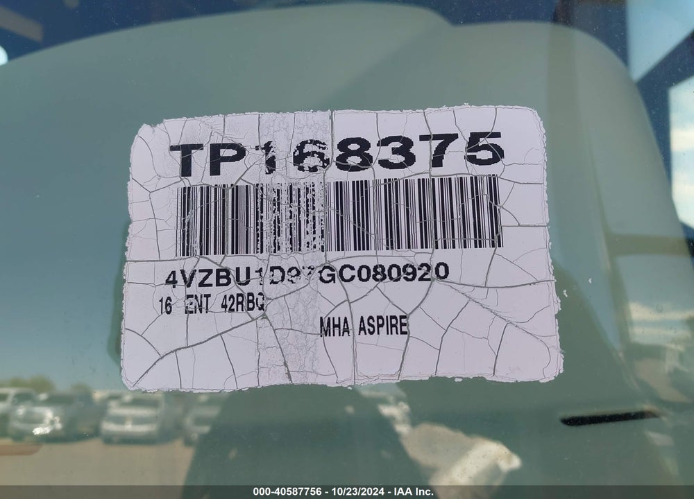 2016 SPARTAN MOTORHOME VIN: 4VZBU1D97GC080920