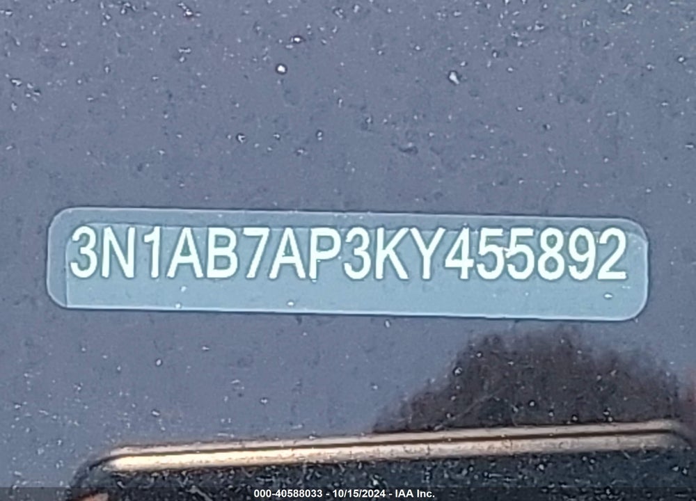 2019 NISSAN SENTRA S VIN: 3N1AB7AP3KY455892
