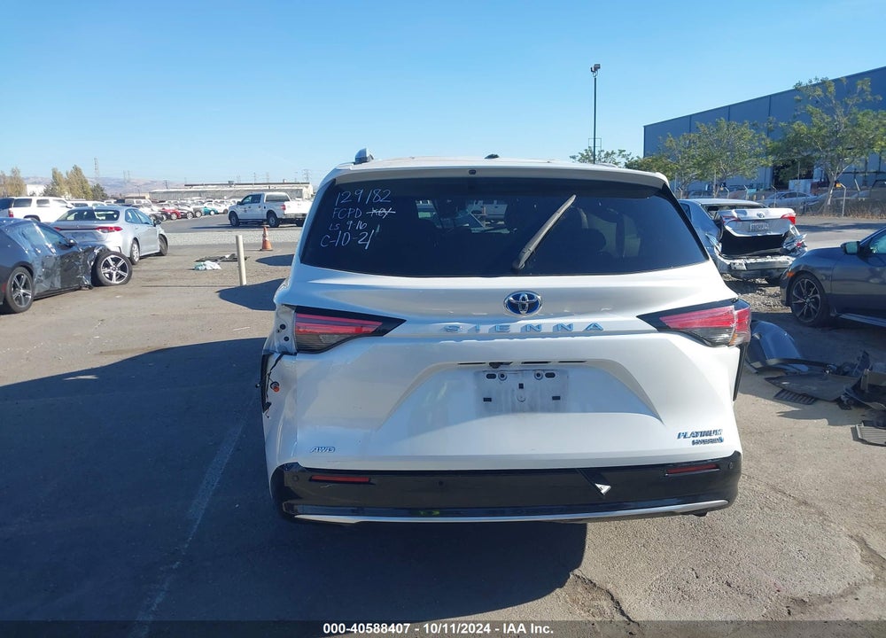 2022 TOYOTA SIENNA PLATINUM VIN: 5TDESKFC6NS053321