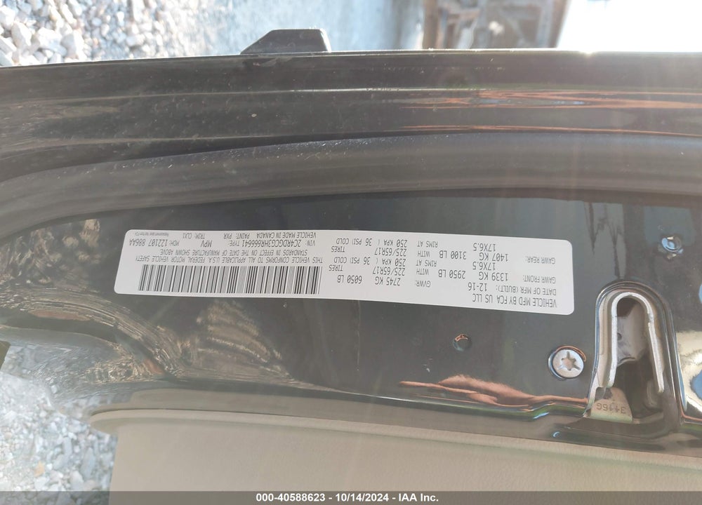 2017 DODGE GRAND CARAVAN SXT VIN: 2C4RDGCG3HR666641