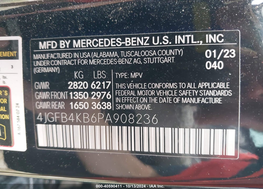 2023 MERCEDES-BENZ GLE 350 4MATIC VIN: 4JGFB4KB6PA908236