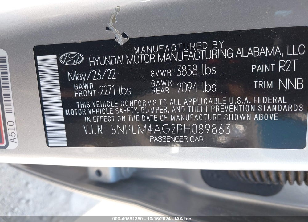 2023 HYUNDAI ELANTRA SEL VIN: 5NPLM4AG2PH089863