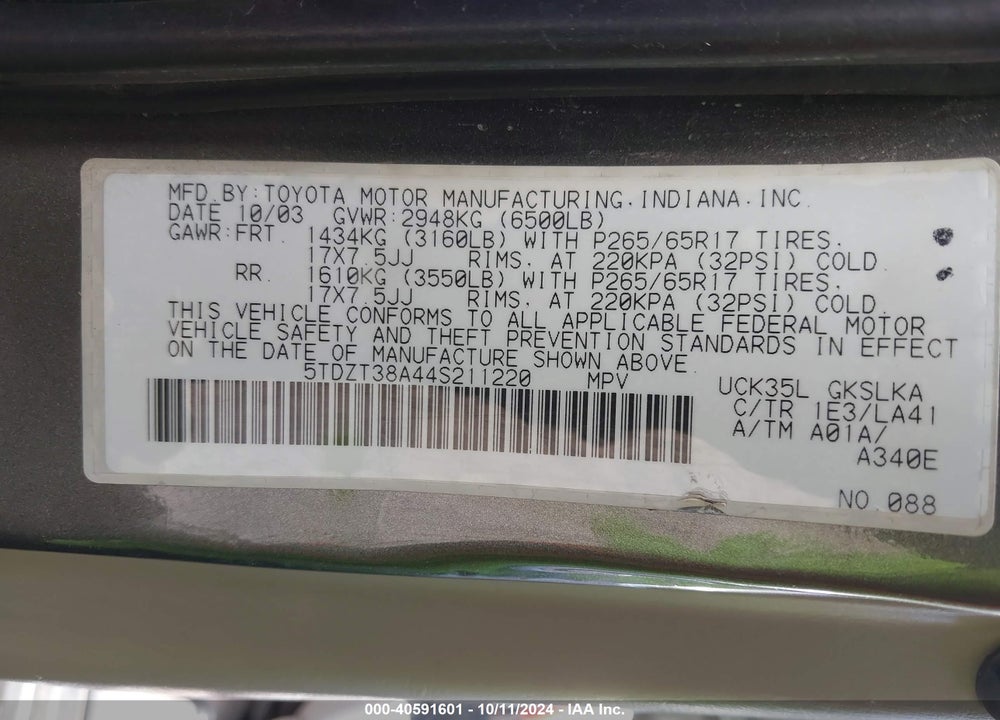 2006 TOYOTA TUNDRA SR5 V8 VIN: 5TBET34126S499772