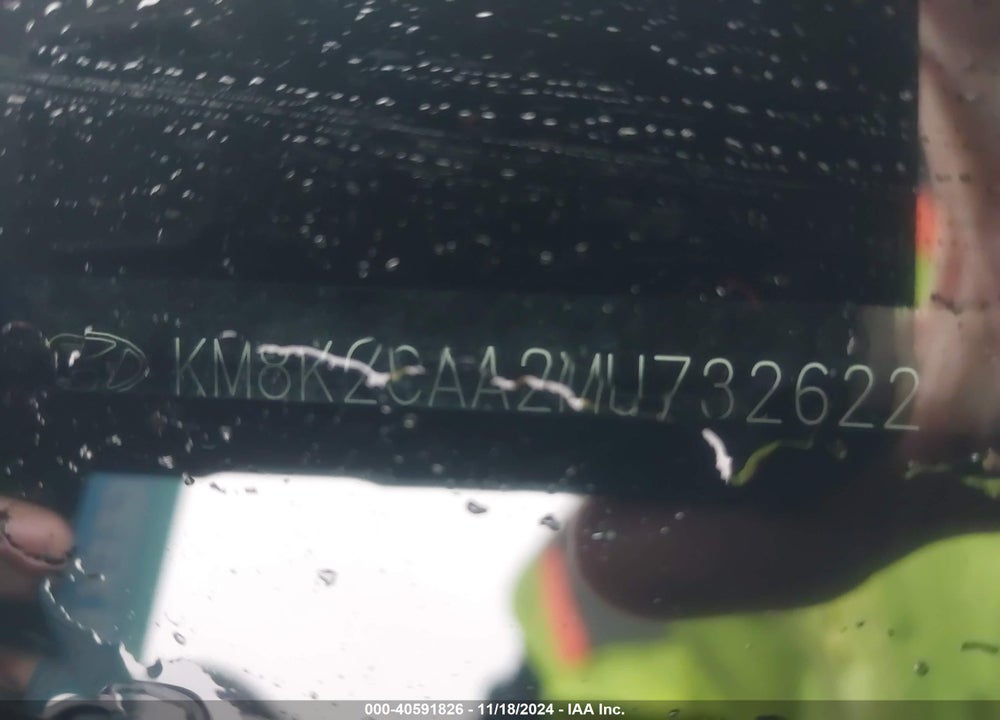 2021 HYUNDAI KONA SEL VIN: KM8K2CAA2MU732622