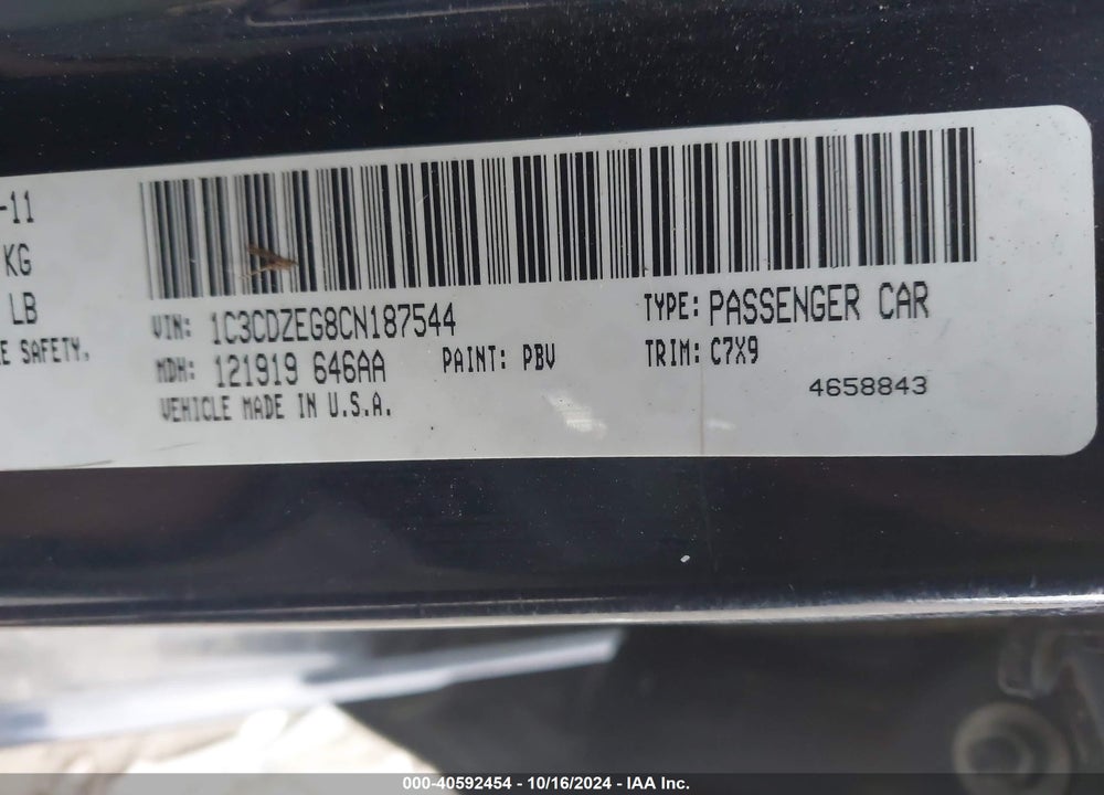 2012 DODGE AVENGER SXT PLUS VIN: 1C3CDZEG8CN187544