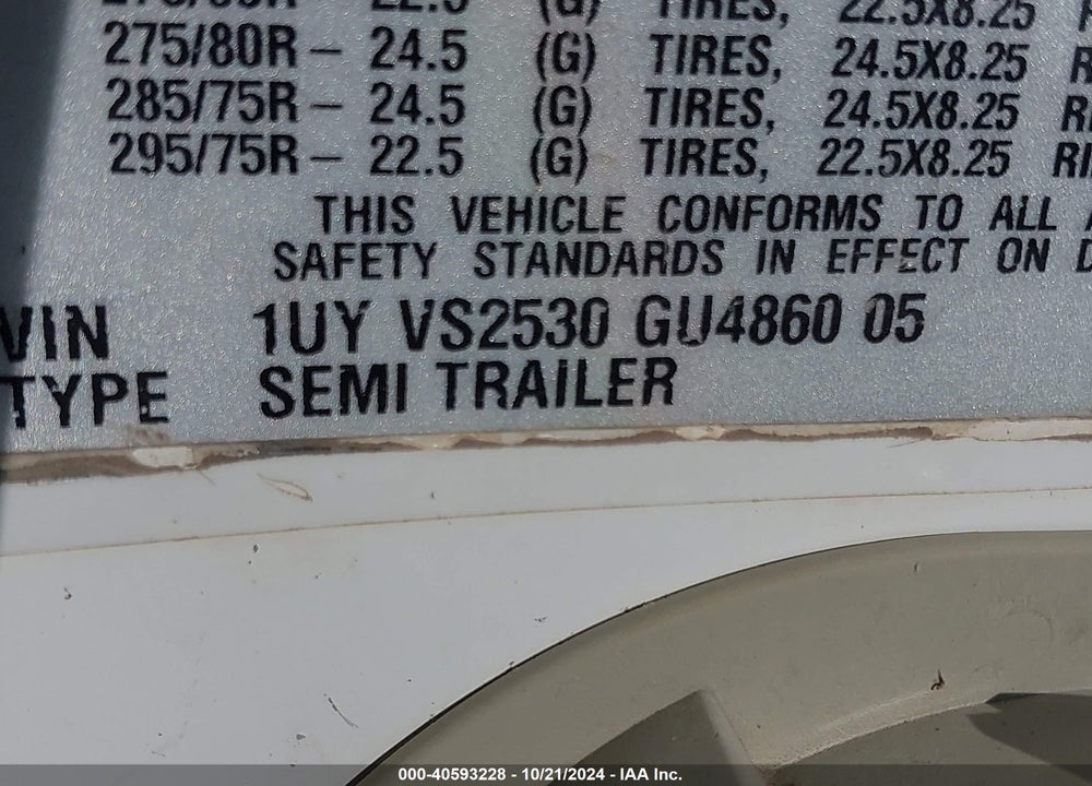 2016 UTILITY TRAILER MFG --- VIN: 1UYVS2530GU486005